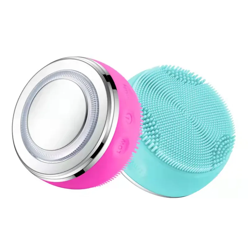 EMS Photon 2 In 1 Rejuvenate Skin Beauty Device Rechargeable Waterproof Facial Brush Sonic Silicone Massager Equipment