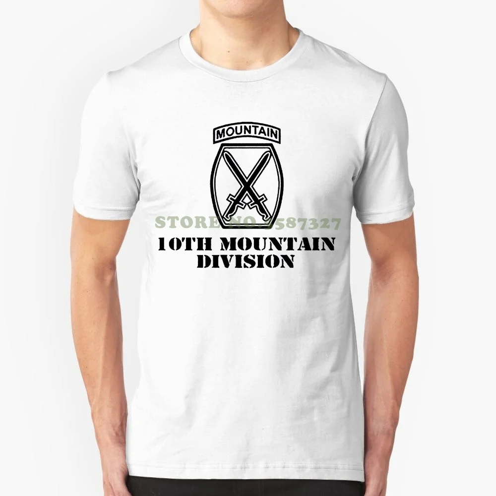 Tee Shirt Hipster Harajuku Brand Clothing T Shirt Army 10th Mountain Division Subdued