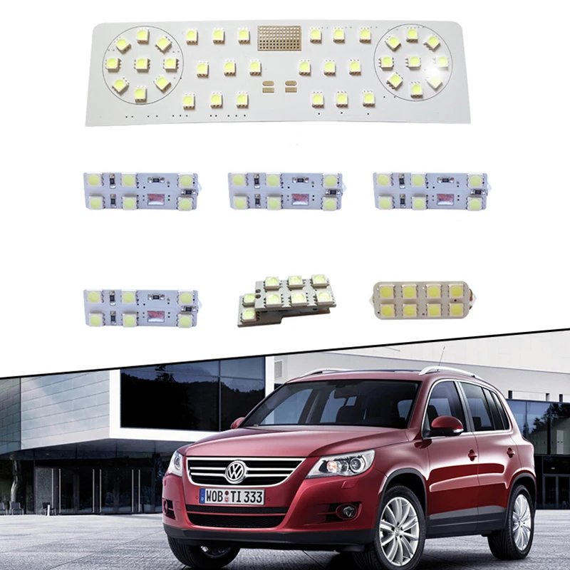 

7x for VW Volkswagen Tiguan Mk1 2008~2016 Interior Lights Dome Map Room Roof LED Lamps Reading Light Trunk Lamp 12V 5050 Panel