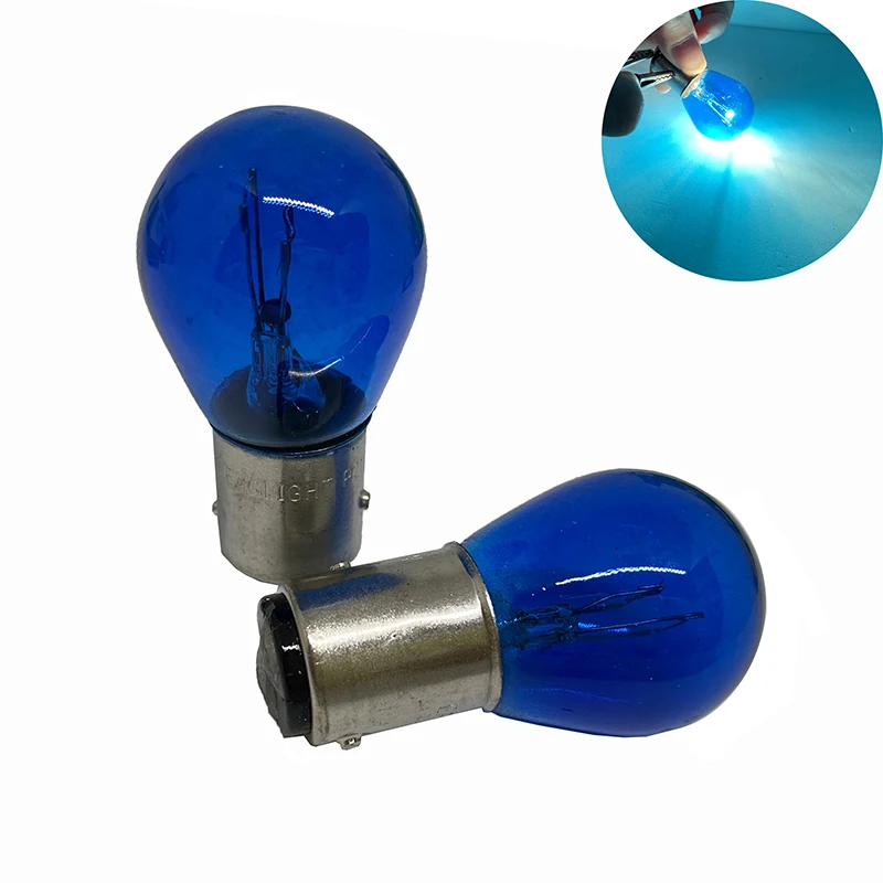 1pcs 1157 BAY15D Halogen Bulb Blue Automotive Braking Steering Signal Light stop Car Tail light Lamp DC12V