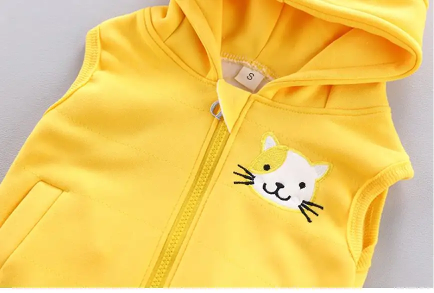 Jungen Mädchen Cartoon Kleidung Anzüge Baby Plus Samt Jacke + Kapuzen Weste + Hosen 3Pcs Sets Kinder Kleinkind winter Sport Kleidung 0-4Y – Detail 4