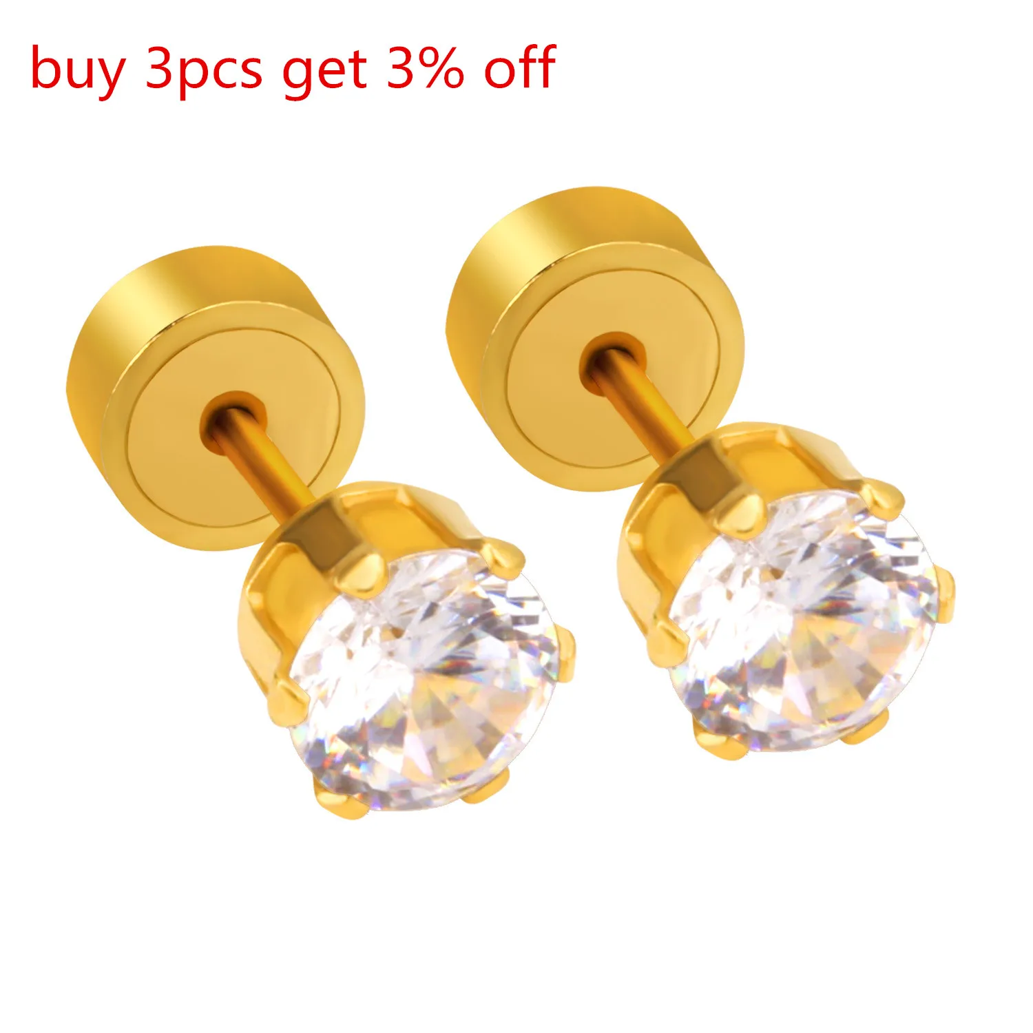 LUXUSTEEL pendientes za 2020 Anti-allergy Size 3mm 4mm 5mm Round Stud Earring Fashion Jewelry BabyGirl Birthday Wedding Party