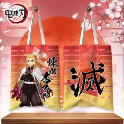 Japan Anime Bag Cute Demon Slayer Rengoku Kyoujurou Kanroji Mitsuri Tokitou Muichirou Canvas Shoulder Bag Handbag 42x33CM