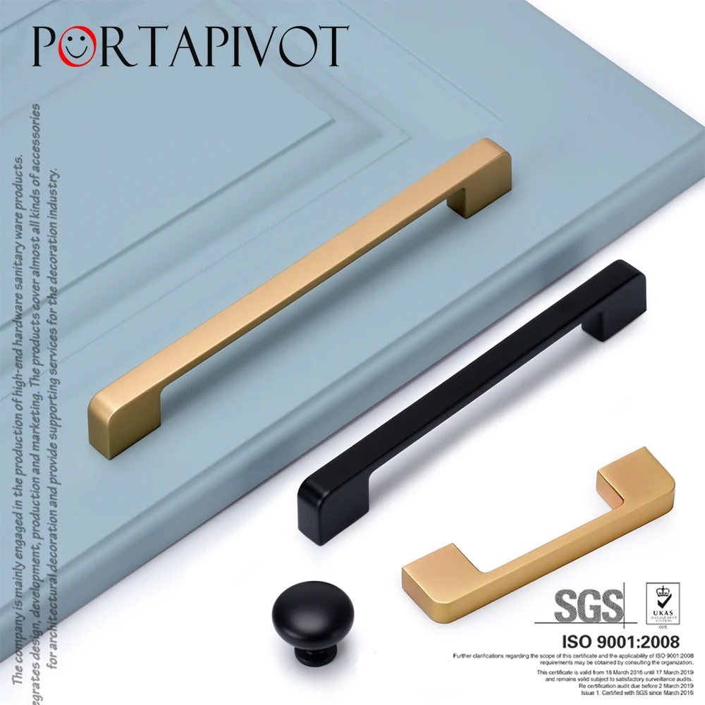 Simple wardrobe door handle cabinet handle modern European style drawer hardware single hole cabinet door zinc alloy handle