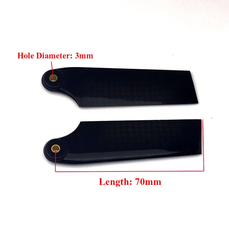 Carbon Fiber 70mm Tail Blade For T-REX Trex 500 Helicopter