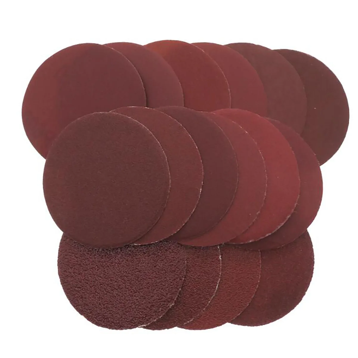 10/20/50 Buah 3 "75Mm Hook & Loop Pengamplasan Disc Merah Aluminium Oksida Kering Amplas 40-1000 Grit untuk Kayu Logam Poles Penggilingan