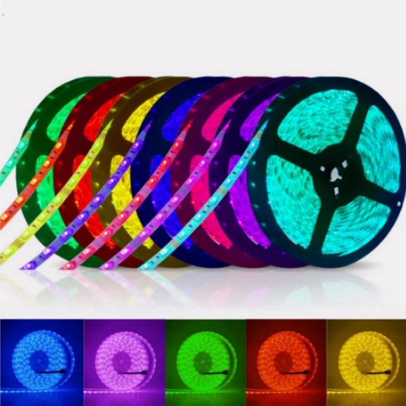 DC 12V 2835 Neon LED Strip Light RGB Lamp Ribbon Waterproof 5M 60LED/M RGB LED Strip For Room Decorated Festival Holiday Light