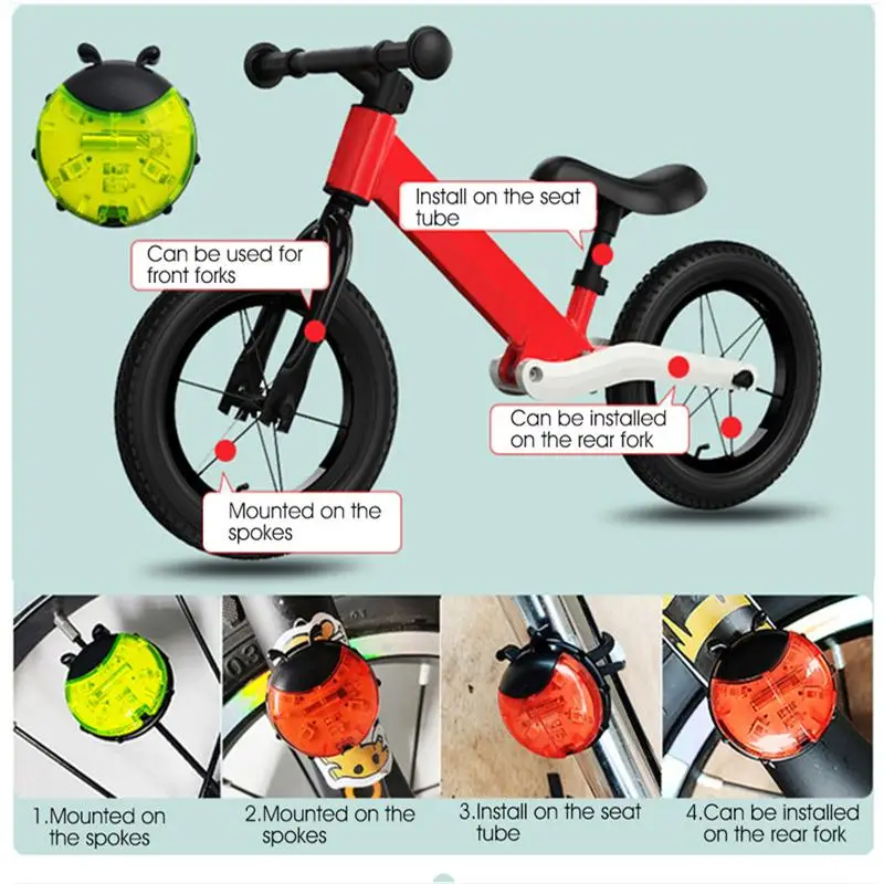 WEST BIKING Smart LED Bicycle Wheel Light Bike Front Tail Hub Spoke Lamp Night Safety Warning Kids Balance Bike Cycling Light