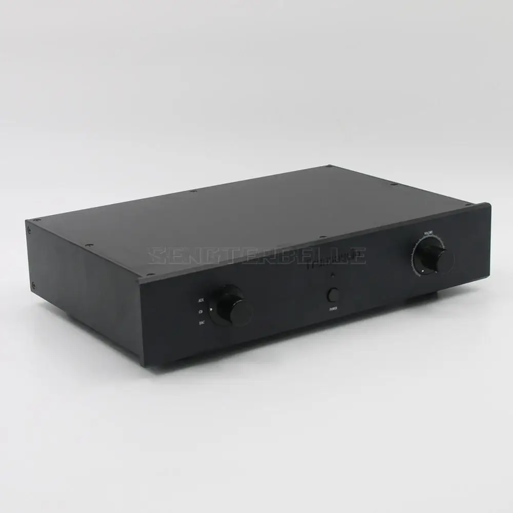 Afgewerkt Zwart C19 Voorversterker Audio HiFi Stereo WE420A/5755 + 12AU7 Vacuümbuizenvoorversterker