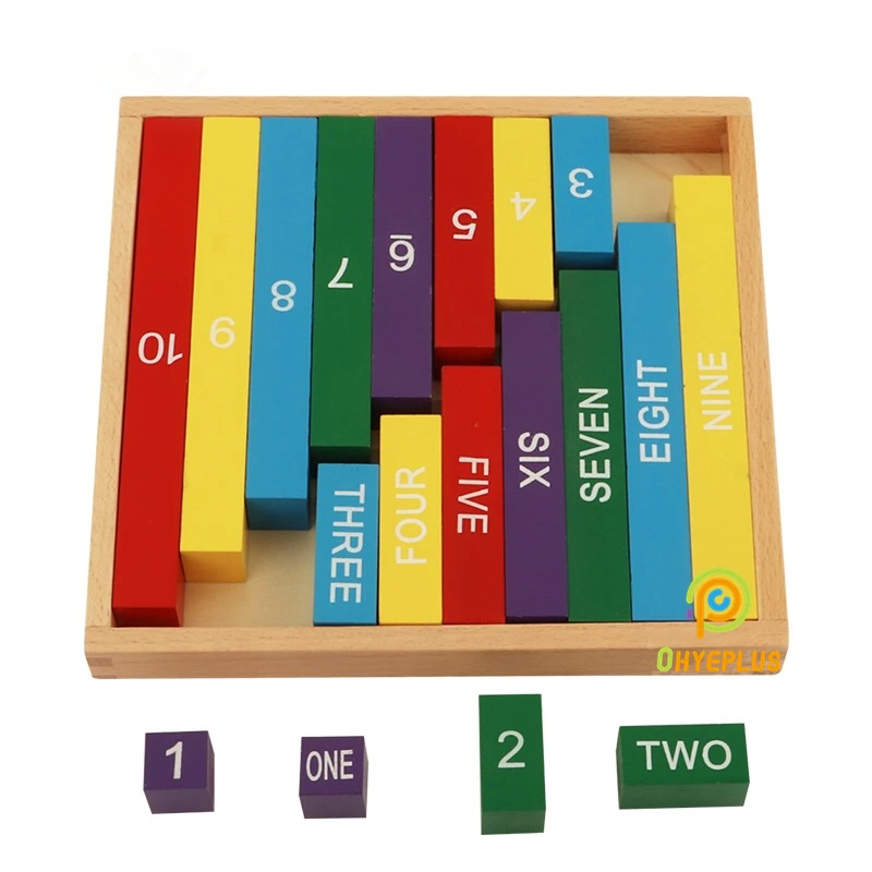 Montessori Math Toys Wooden Number Block Sticks Colored Rods 1-10 Learning Resources for Kids Early Childhood Education Game