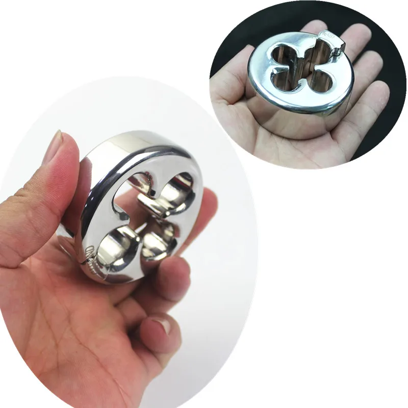 10 Sizes Scrotum Pendant Clover Shaped Stainless Steel Scrotal Bondage Testicular Pendant Penis Pendant Sex Products BB-2-130