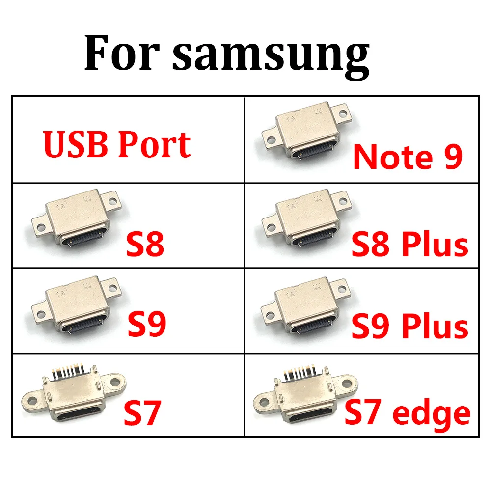 2Pcs，For Samsung A32 A02S A8 2018 A530 A730 S21 A52 A72 S7 S7 Edge S8 S9 Plus Ultra USB Charger Port Connector