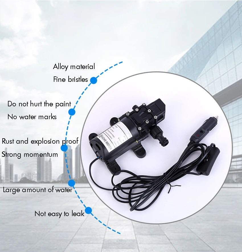 12V Car Washer Gun Electric Diaphragm Water Pump,High Pressure Cleaner Car Care Washing Water Gun Electric Cleaning Tool