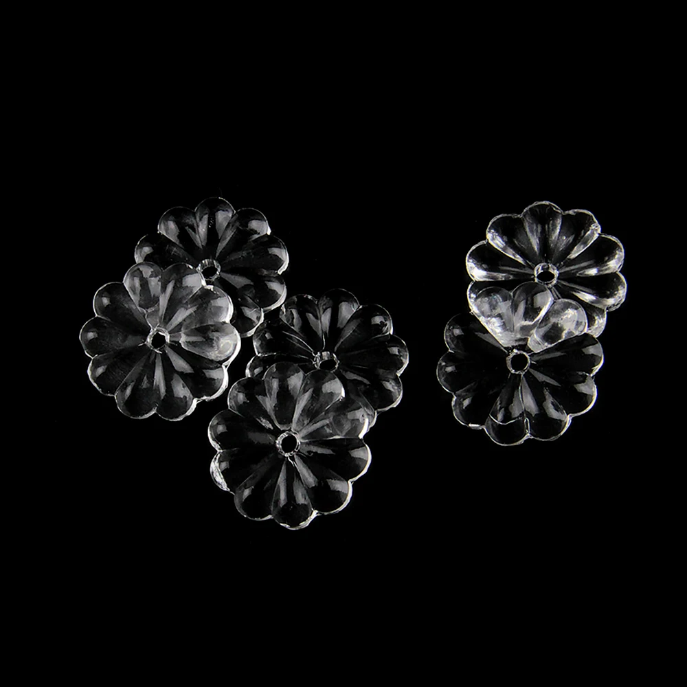 Clear Color Crystal Rosette Flower Beads Different Size One Hole Glass Pendant Feng Shui Suspension For Curtains