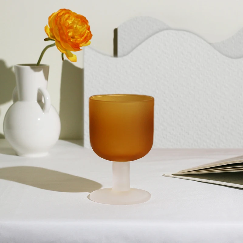 

Chamvin Handmade Vintage Sunset Cup Frosted Glass Wine cocktail Glass