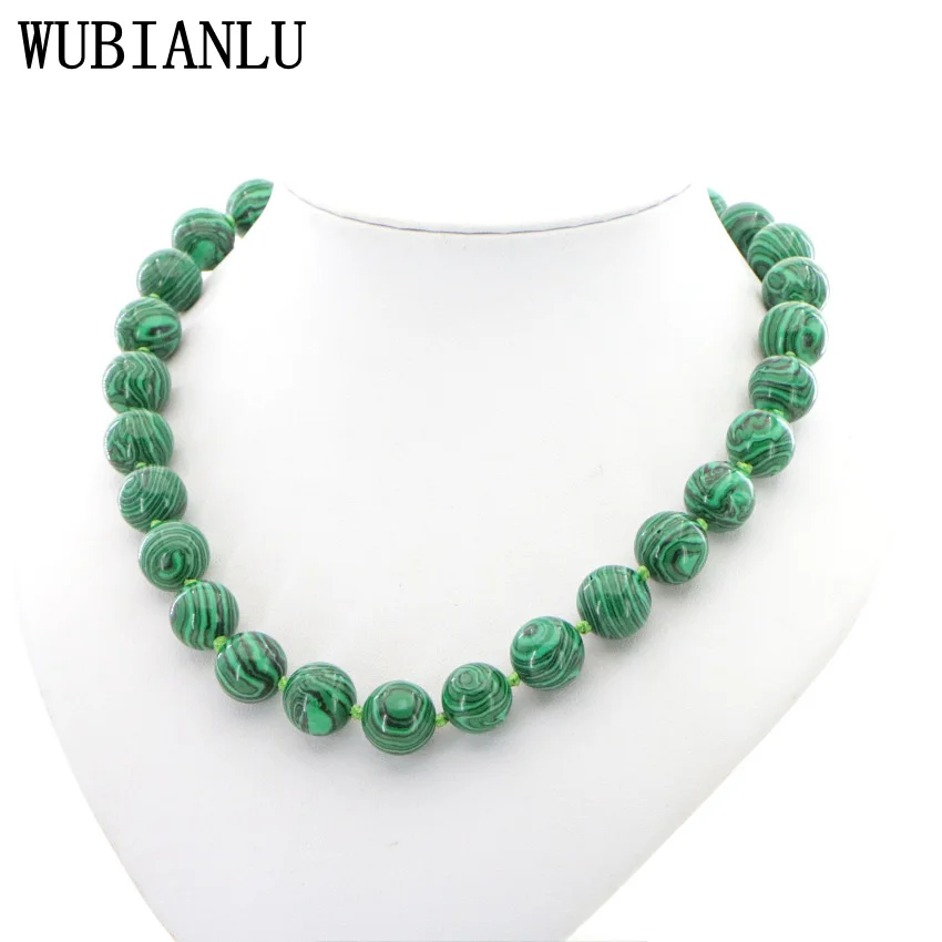 

New Multi-Style Natural Stone Green Peacock Malachite Necklace Round Spacers Clavicle Chain Healing Beads Women Gift Yoga Jewelr