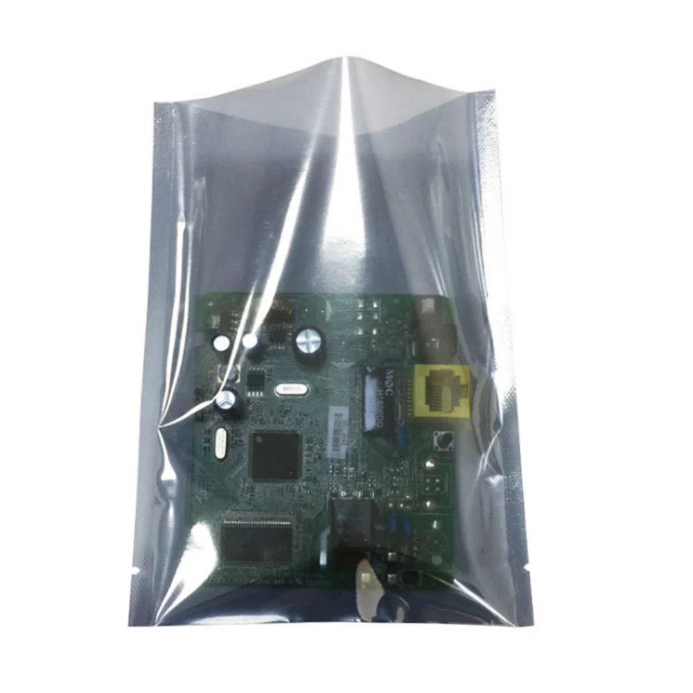 Open Top Gray Transparent Electronic Accessories Shielding Anti Static Package Bags Computer Accessory Packaging Antistatic Bag