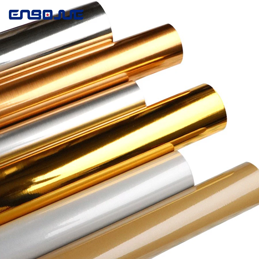 PVC Brushed Gold Wall Paper Mirror Waterproof Aluminum Foil Sticker Silver Self-Adhesive Wallpaper Diy Furniture Renovation Film