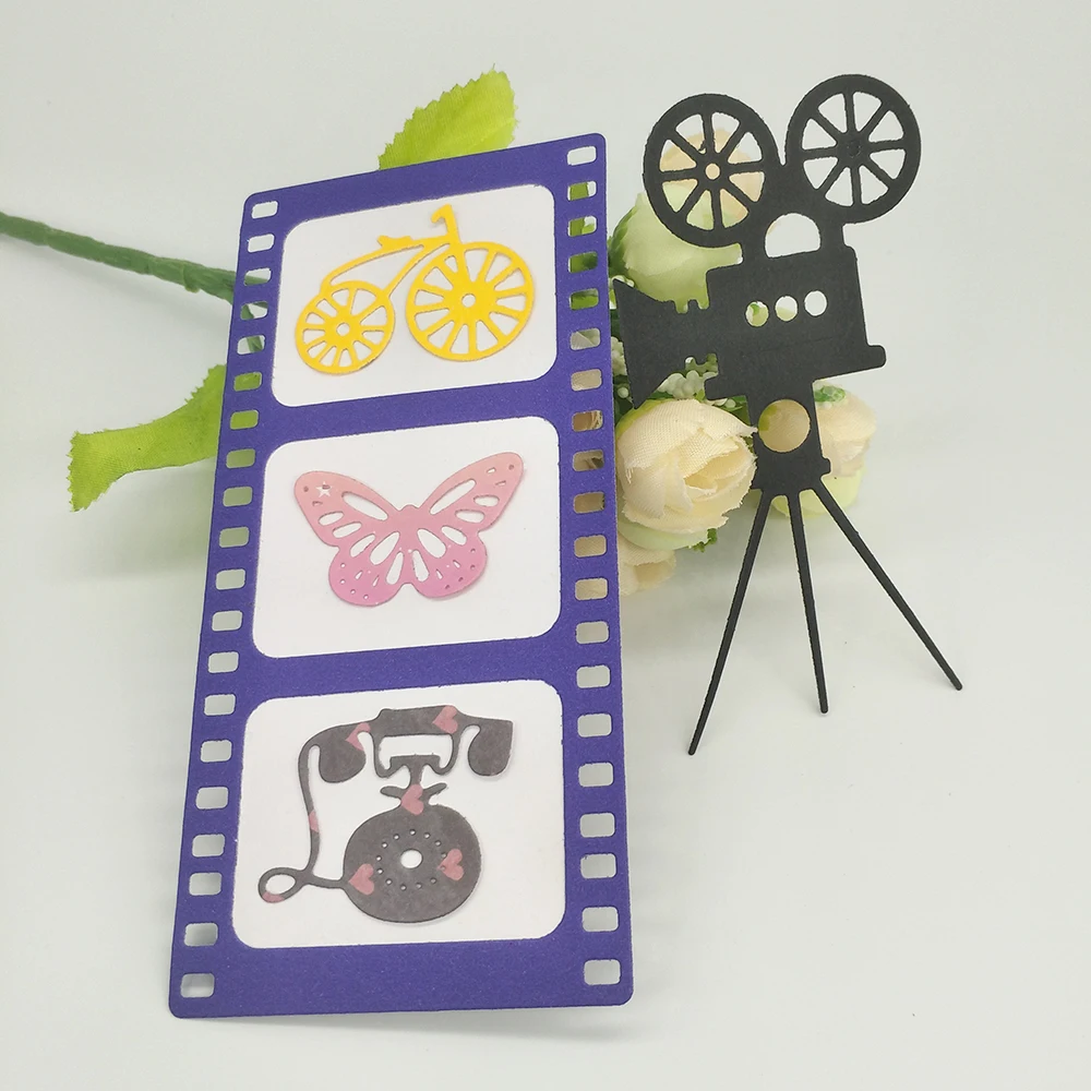 Video camera, slide projector, film metal cutting die, scrapbook, photo album, greeting card, DIY decoration, handmade artwork