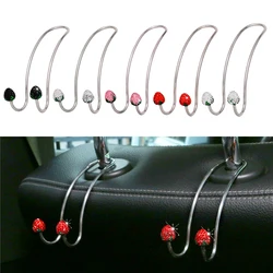 2 Pack Durable Diamond Strong Backseat Storage Hooks Car Hangers Seat Back Organizers Headrest Bag Rack