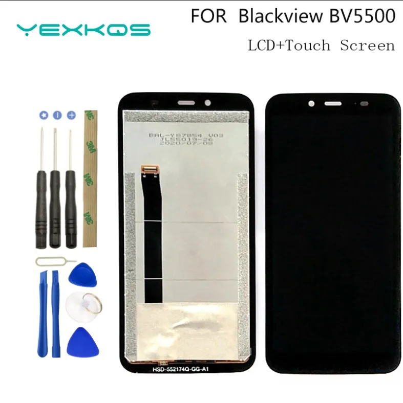 Nowy oryginalny ekran dotykowy 5,5 cala + wyświetlacz LCD 1440x720 do telefonu Blackview BV5500 / BV5500 Pro BV5500 Plus