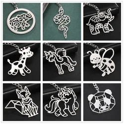 Teamer Panda Koala Wolf Keychain Women Dinosaur Fox Cat Unicorn Jewelry Bag Accessories Stainless Steel Keyring Gift for Friends