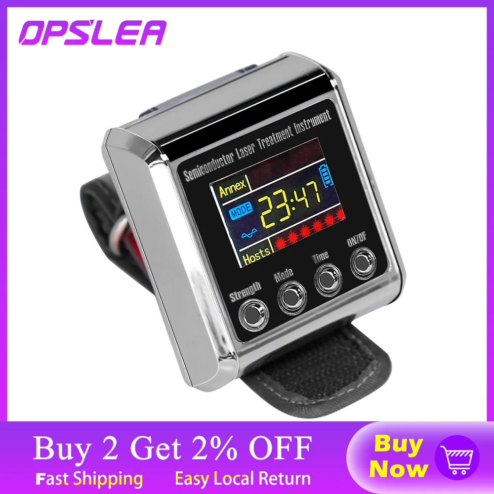 650nm Diode Physiotherapy Apparatus Laser Therapy LLLT for Diabetes Hypertension High Blood Rhinitis Treatment Laser Wrist Watch