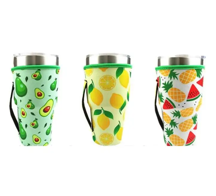 Tumbler Bottle Holder Cover Drinkware Bags Neoprene Insulated Sleeves Sunflower Baseball Iced Coffee Cups Bottle Sleeve 30oz SN