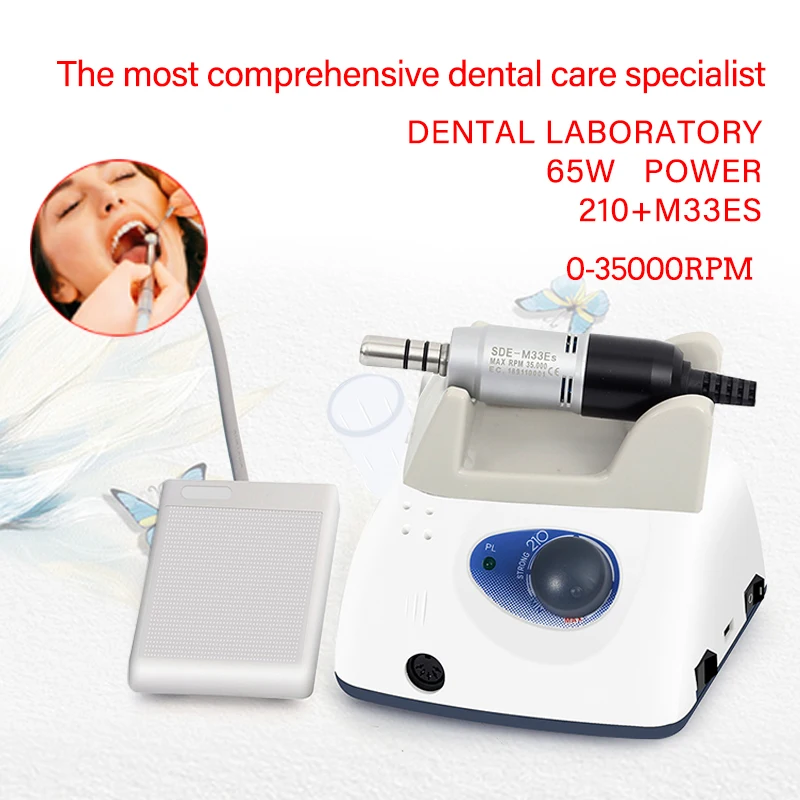 35000 RPM Electric Dental Clinic Microcomputer with foot pedal polishing tool 210+M33ES