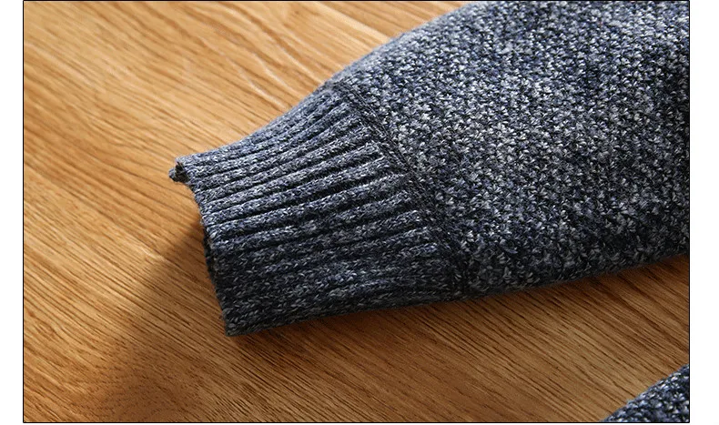 Winter männer Fleece Dicker Pullover Halb Zipper Rollkragen Warme Pullover Qualität Männlich Dünne Gestrickte Wolle Pullover für Frühling – Detail 9