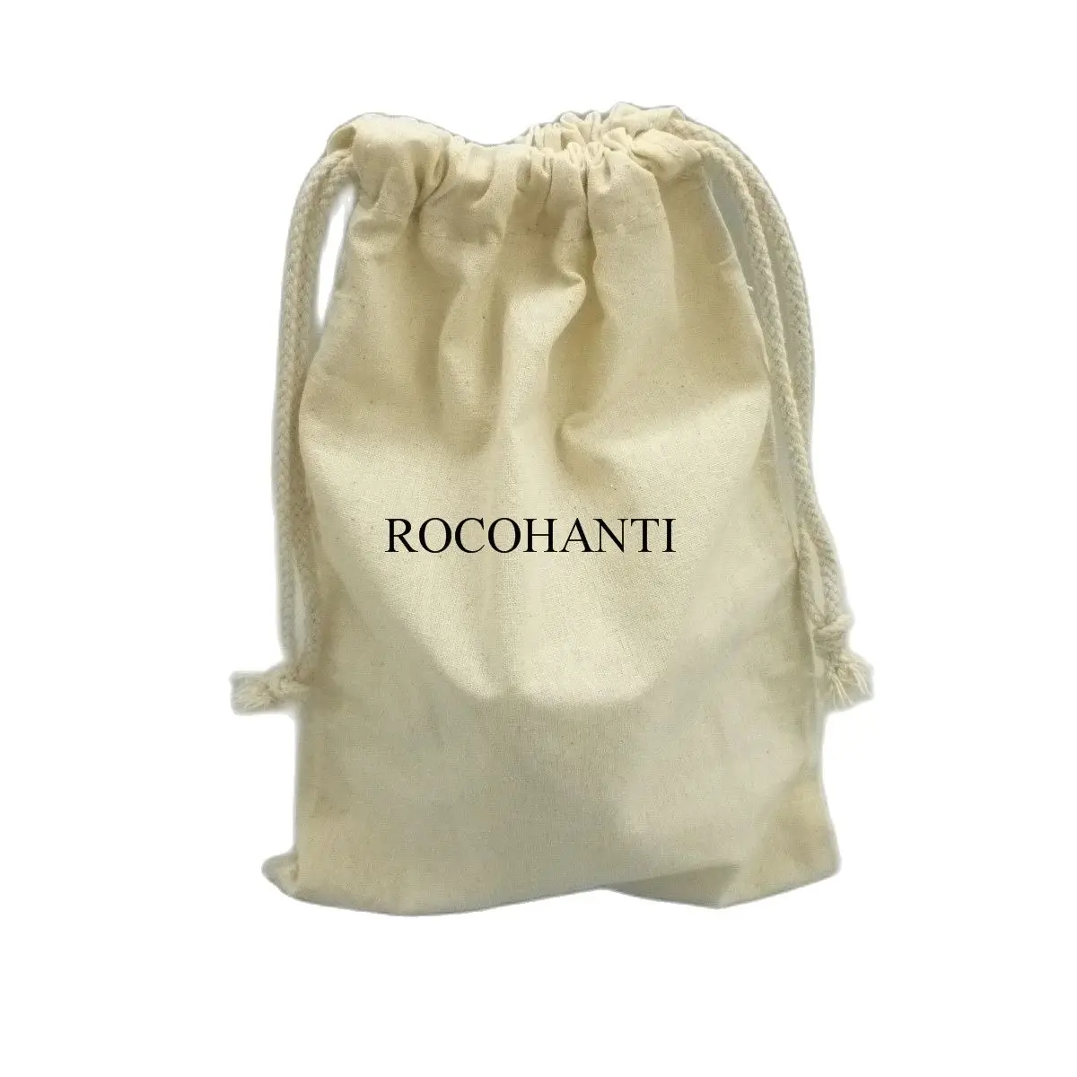 

100X Natural White Cotton Custom Drawstring Dust Bags Covers for Promotion Clothing Shoe Gift Packaging Bags