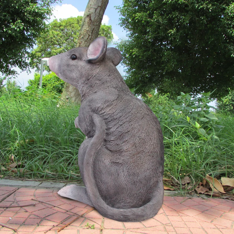 Simple Modern FRP Cute Animal Simulation Mouse Sculpture Decoration Outdoor Garden Figurines Crafts Courtyard Park Ornaments Art