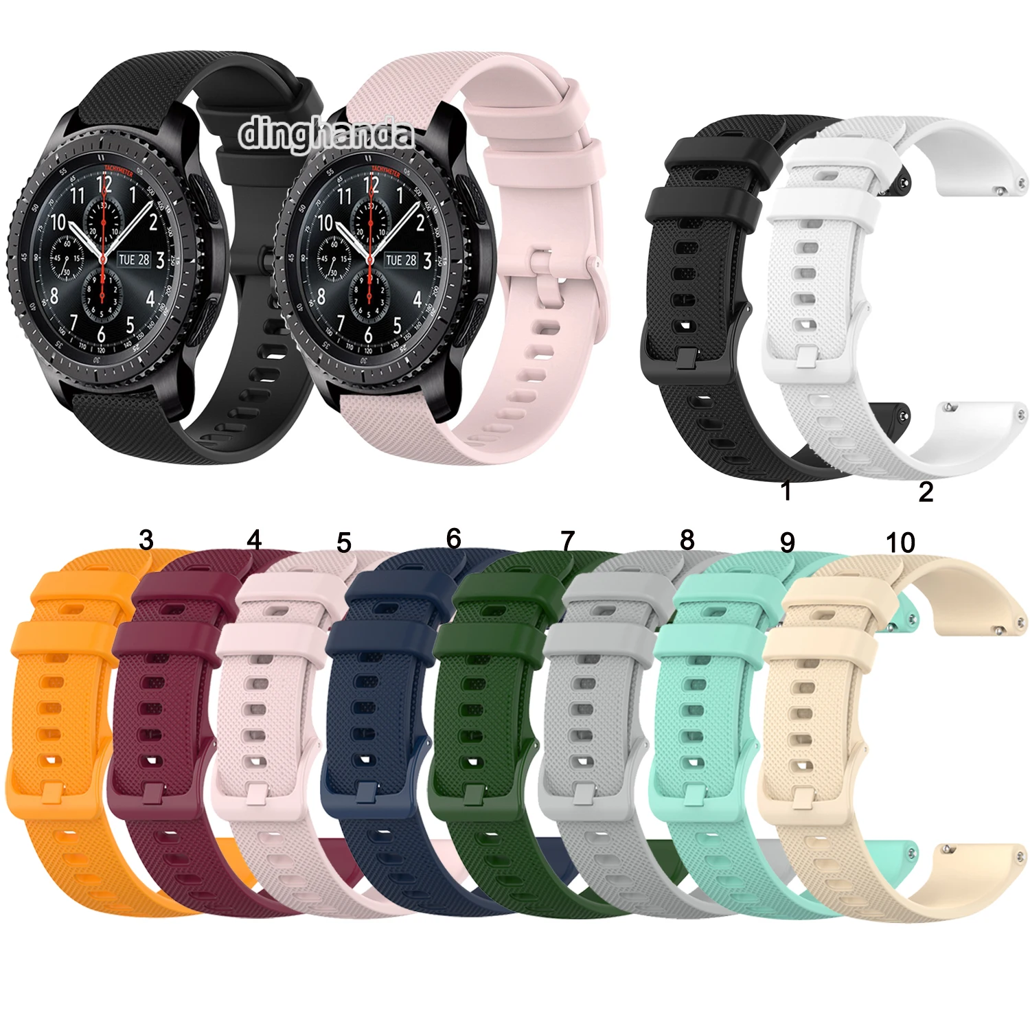 22Mm Zachte Siliconen Horloge Band Voor Samsung Galaxy Gear S3 Smart Horloge Vervanging Sport Pols Bands Bandjes 20mm