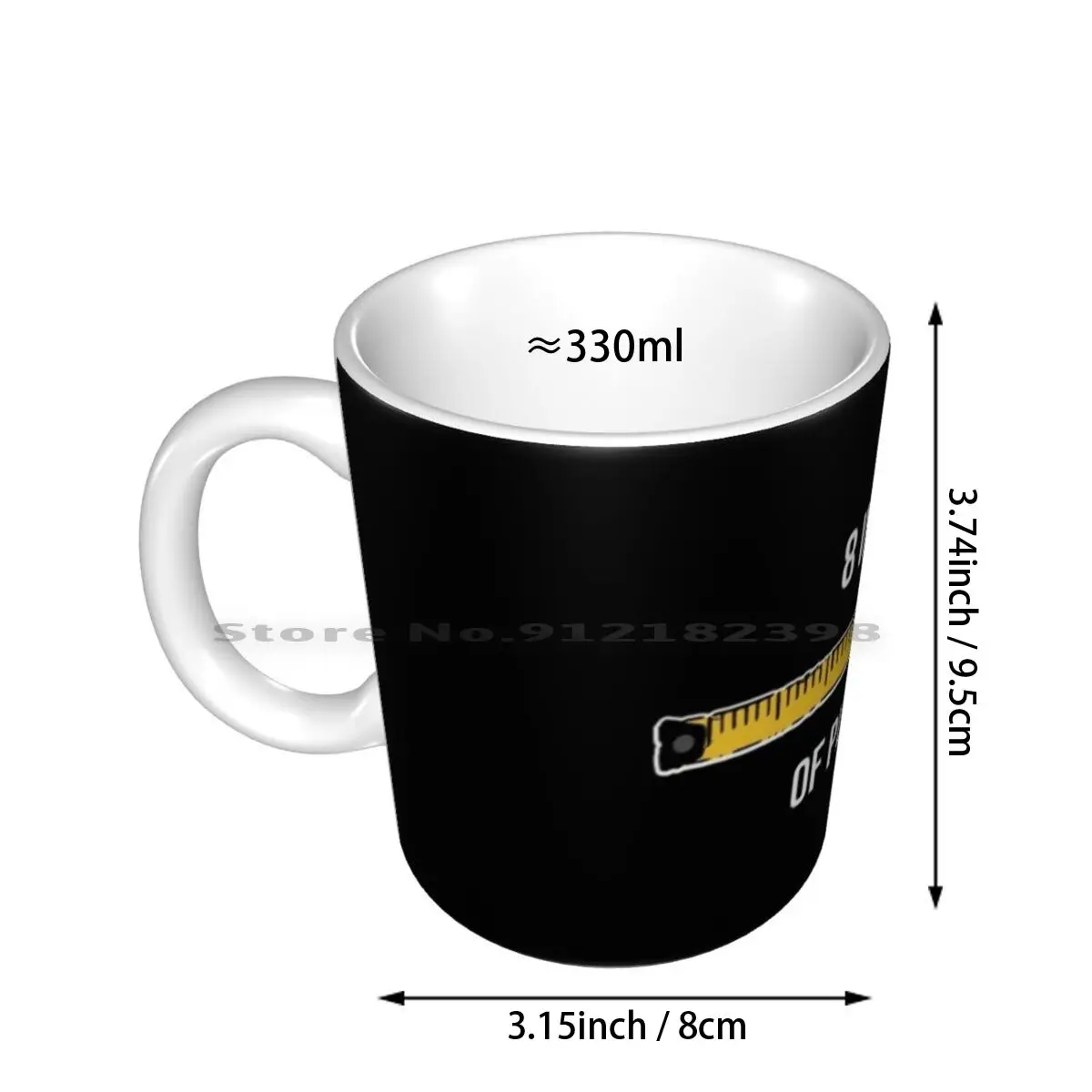 8 Inches Of Pleasure Funny Big Size Ruler Tape Measure Measurement Ceramic Mugs Coffee Cups Milk Tea Mug 8 Inch 8 Inches Of