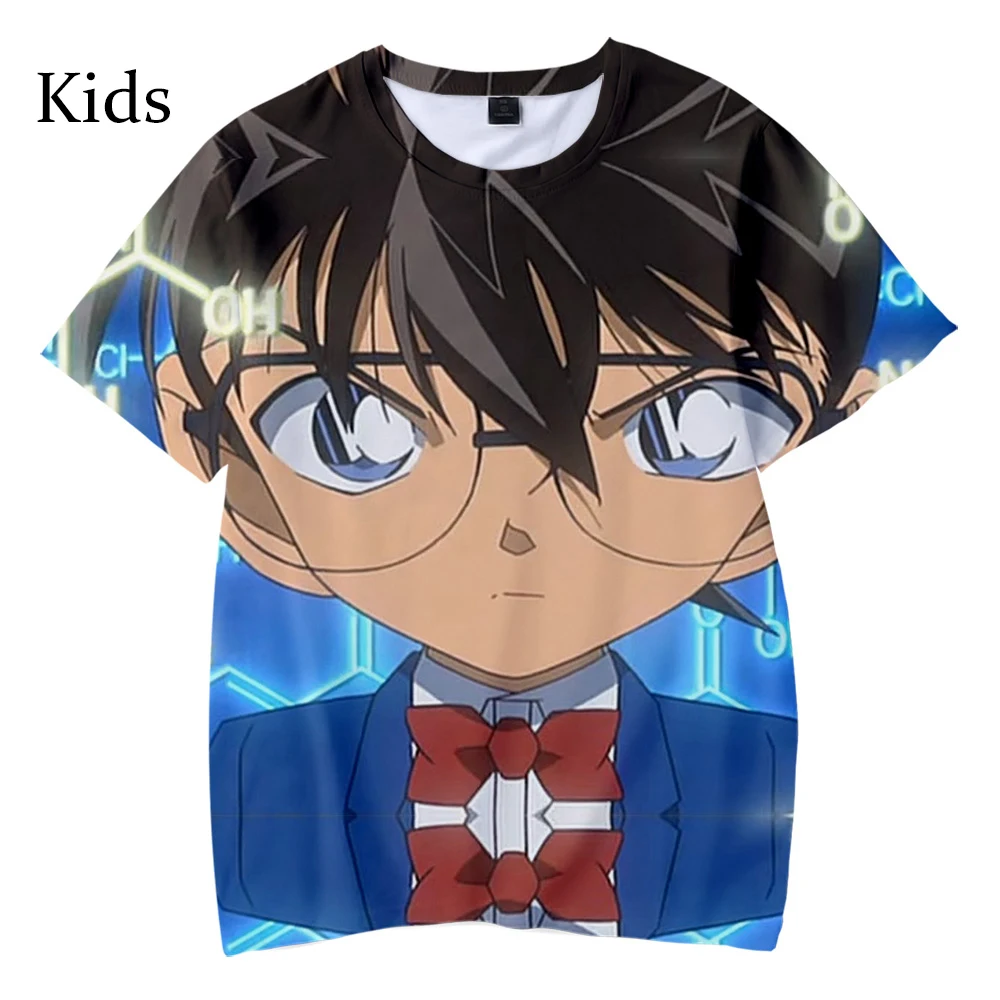 Suitable 3D Detective Conan Kids Tees boys girls Harajuku Short Sleeve Summer Popular Tees Hip Hop children's casual T shirt