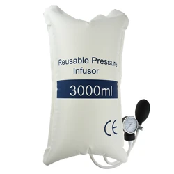 Medical Pressure Infusion Bag 3000ml For QUALITY FLUID With Gauge and Buld 0-3000 Mbar