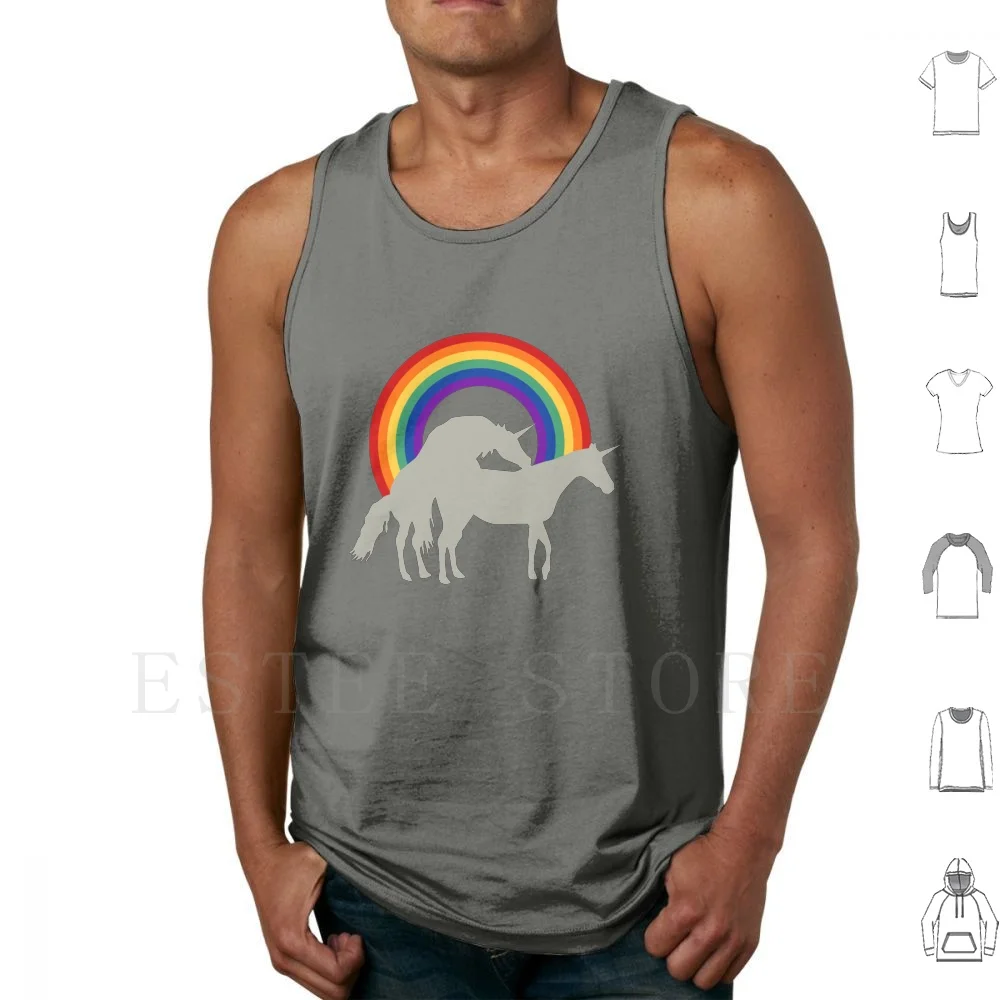 Unicorn Under The Rainbow Tank Tops Vest Circle Rainbow Colors Rainbow Colors Federal Spectrum Unicorn Sex Horse