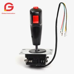 Flight Stick Vibration Trigger Joystick, Red Top Fire Button, 8 Way Direction Control Wshaft, VR Arcade Game Machine Gaminator