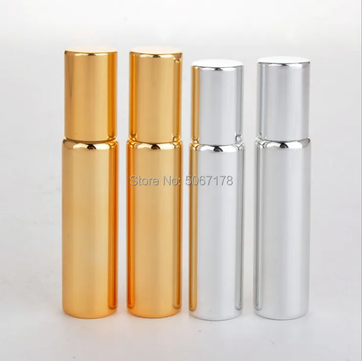 10/30pcs 5ml 10ml Gold/Silver/Black Empty Makeup Cosmetic Essential Oil Eye Cream Roll On Perfume Bottles Roller Ball Container