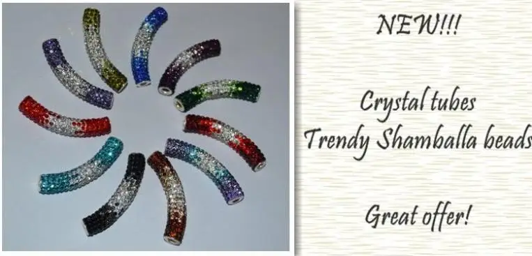 

Can Choose Color fahr34o 45*10mm Clay long bending gradual change tube beads for bracelet crystal