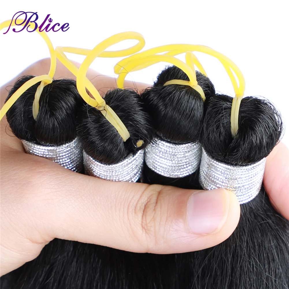 Blice Synthetic Crochet Braiding Hair Extensions Yaki Straight Afro Braids Bundles 10-38 Inch Three Pieces Deal