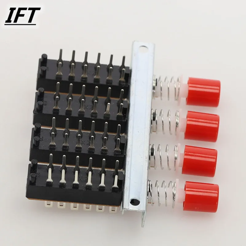 4P2T 4 صفوف التعشيق دفع زر مقبض البيانو مفتاح التبديل 2 قطعة