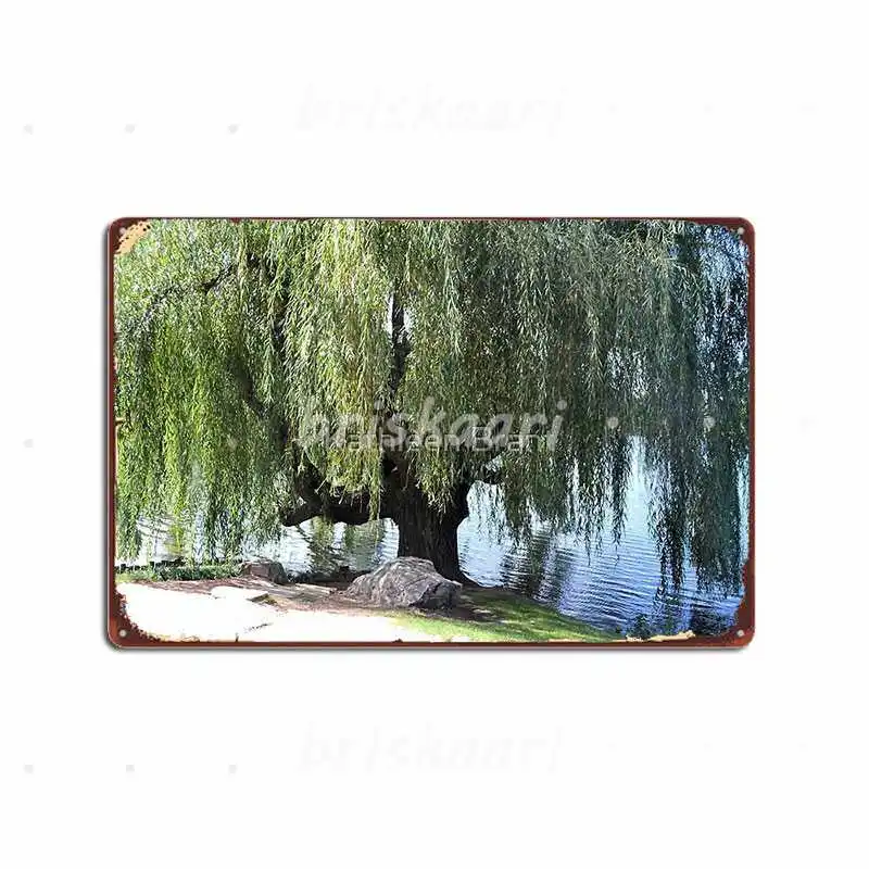 Old Weeping Willow Tree Metal Signs Wall Funny Cinema Living Room Metal Posters