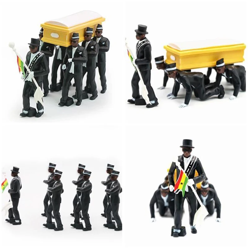 Cosplay Ghana Dancing Pallbearers Coffin Dance Figure Action Funeral Dancing Team Display Funny Accessories