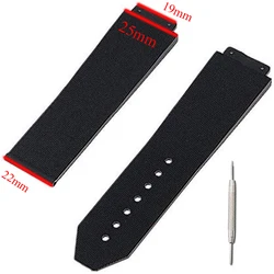 Rubber strap men's watch accessories 22mm buckle rubber watch strap for HUBLOT series 19mmx25mm waterproof bracelet watchband