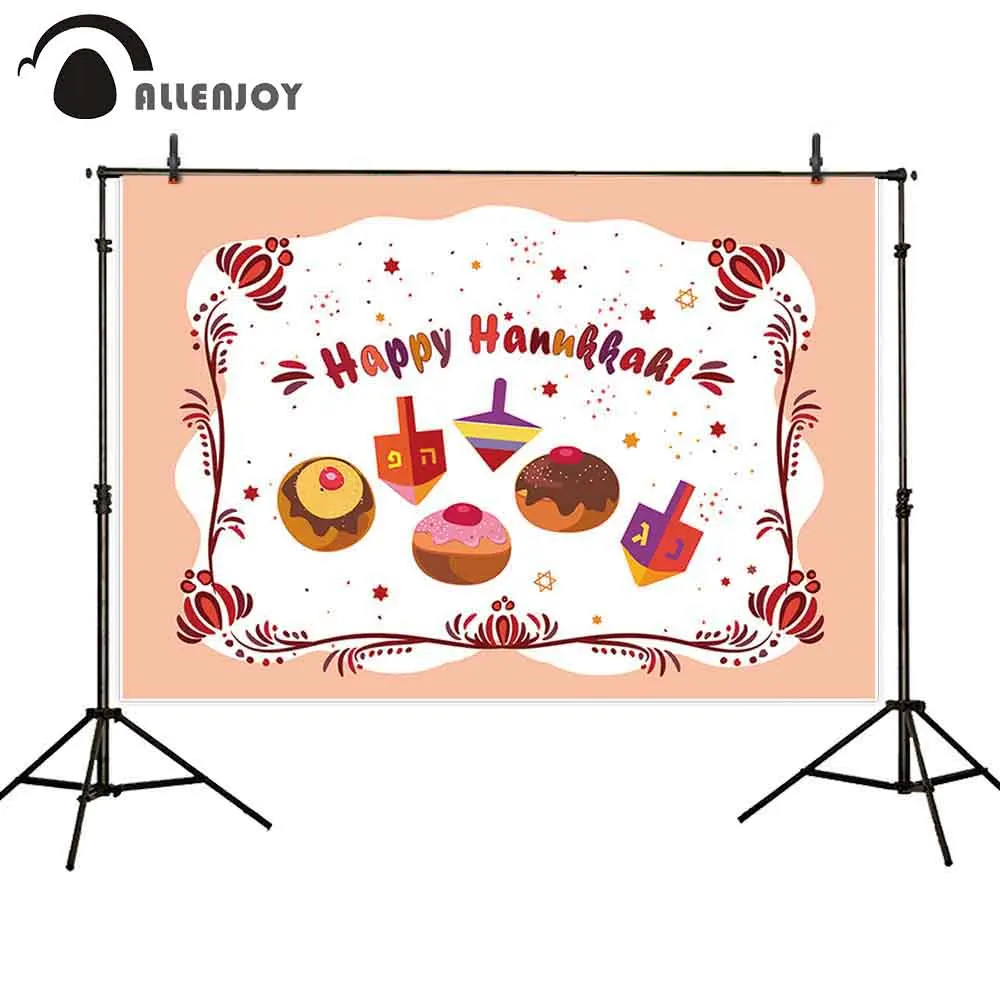 Allenjoy photophone backgrounds Happy Hanukkah dessert cartoon child carnival party decoration backdrops photocall vinyl fabric