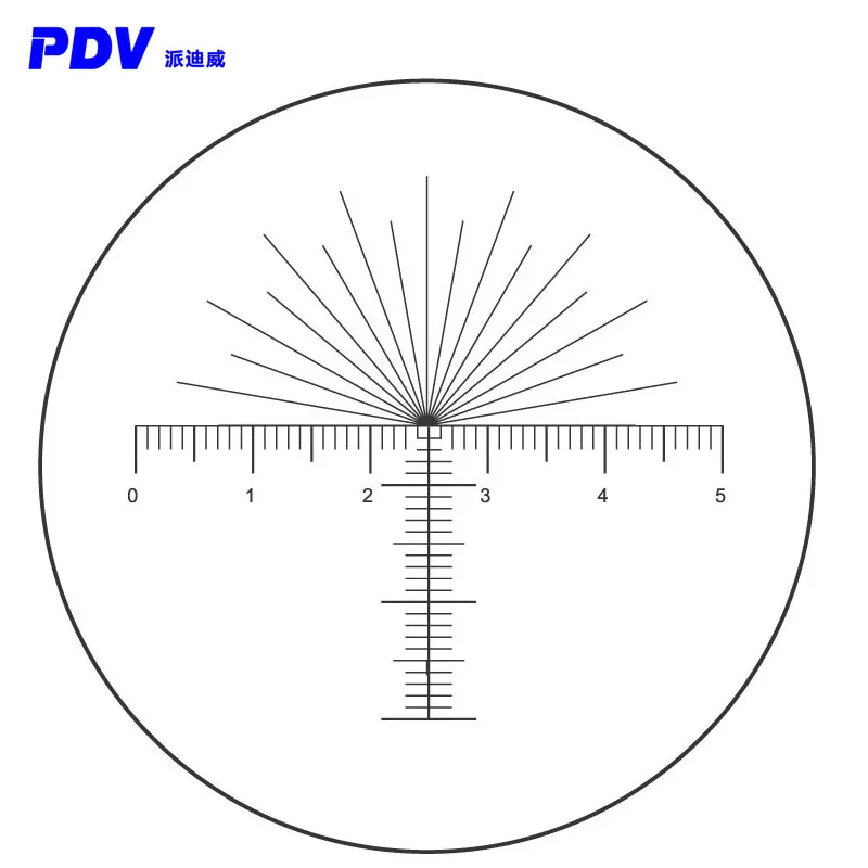 PDV Optical Experiment Ruler Microscope Eyepiece Ruler Objective Lens Ruler Cross Line Ruler Measuring Ruler