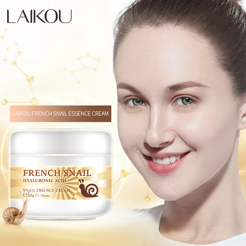 French Snail Hyaluronic Acid Face Cream Moisturizing Anti-aging Wrinkle Cream Improve Cracked Dry Rough Skin Facial Cream