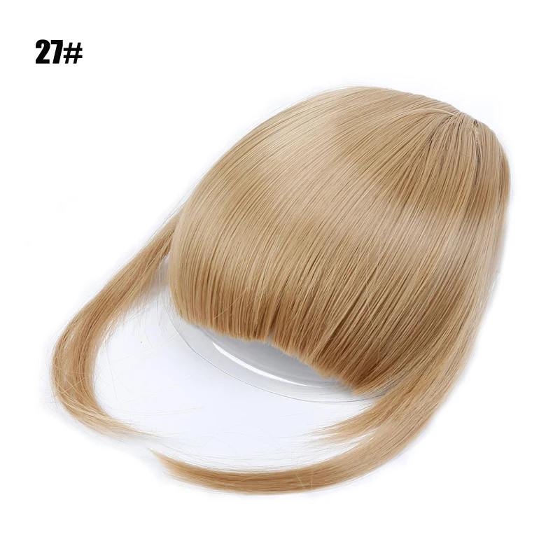 20 Colors Fringe Clip In Hair Bangs Hairpiece Clip In Hair Extensions For Women Heat Resistant Synthetic Fake Bangs Hair Piece