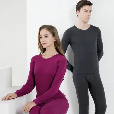 Set intimo termico da uomo in cotone xiaomi youpin, pigiama traspirante girocollo tinta unita leggero e sottile
